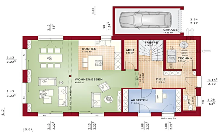 Bien-Zenker - Musterhaus Evolution L 173 Erdgeschoss