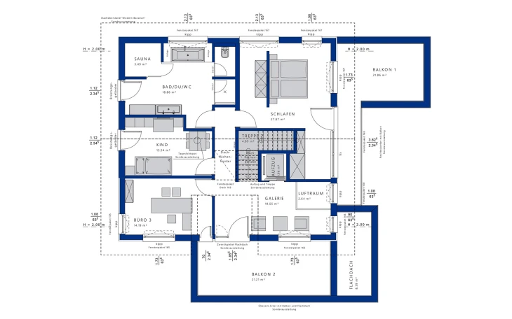 Bien-Zenker - Musterhaus CONCEPT-M 211 Mannheim Dachgeschoss