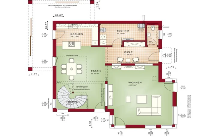 Bien-Zenker - Musterhaus Concept-M 193 Erdgeschoss