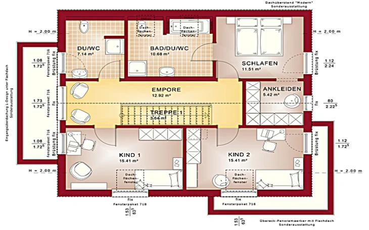 Bien-Zenker - Musterhaus Fantastic 162 V4 Dachgeschoss