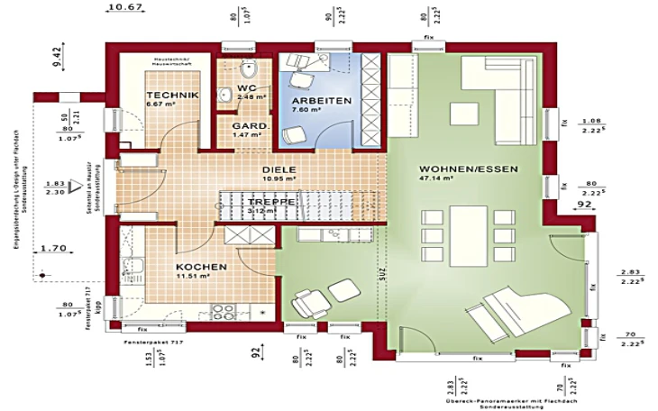 Bien-Zenker - Musterhaus Fantastic 162 V4 Erdgeschoss