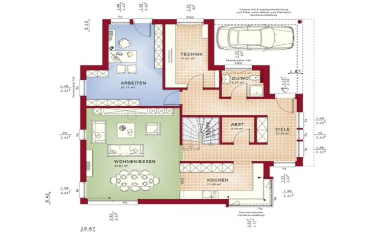 Bien-Zenker - Musterhaus Fantastic 163 V3 Erdgeschoss