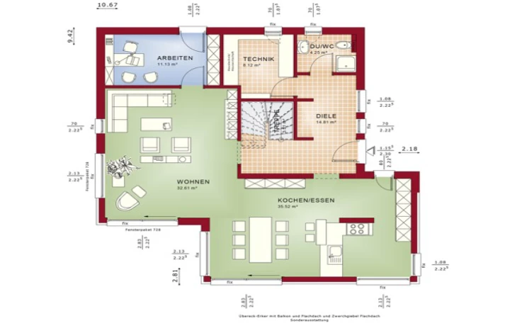Bien-Zenker - Musterhaus Fantastic 163 V4 Erdgeschoss