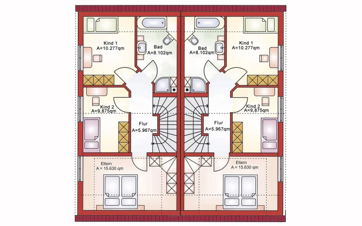 B&S Selbstbau - Musterhaus Doppelhaushälfte BS 103 Dachgeschoss