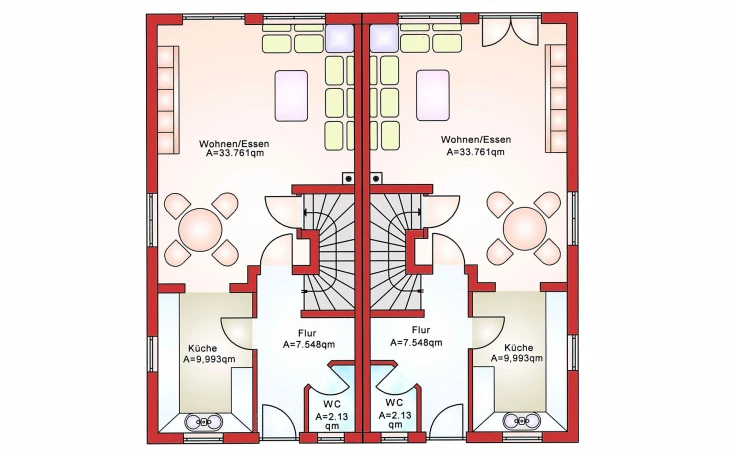 B&S Selbstbau - Musterhaus Doppelhaushälfte BS 103 Erdgeschoss