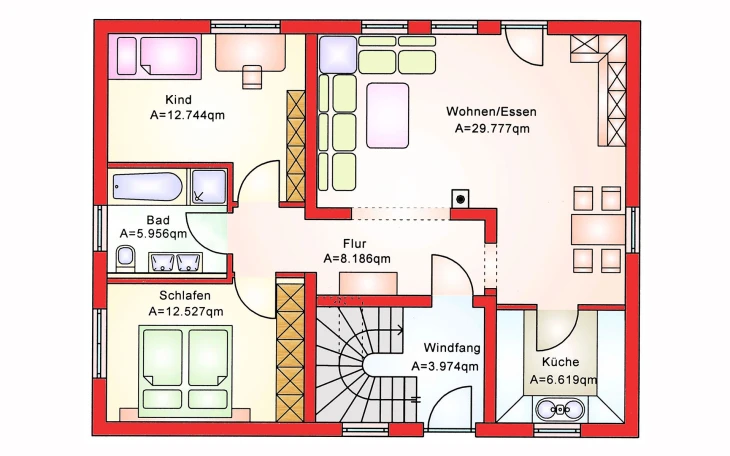 B&S Selbstbau - Musterhaus Zweifamilienhaus BS 140 Erdgeschoss