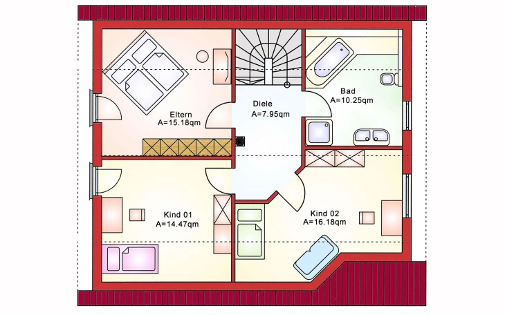 B&S Selbstbau - Musterhaus Komfort BS 129 Dachgeschoss