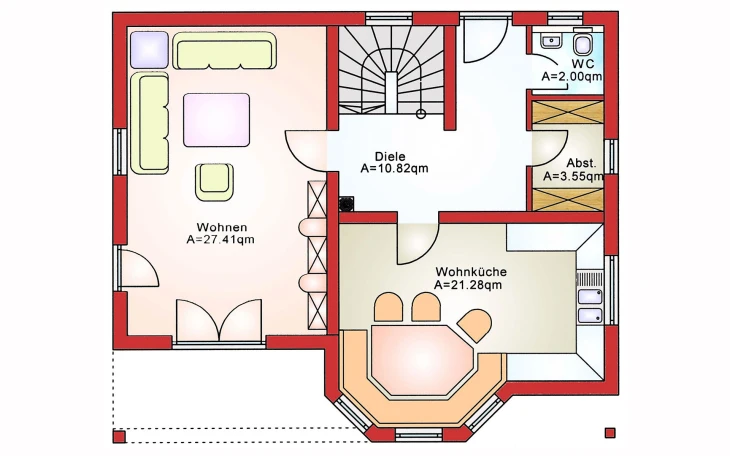 B&S Selbstbau - Musterhaus Komfort BS 129 Erdgeschoss