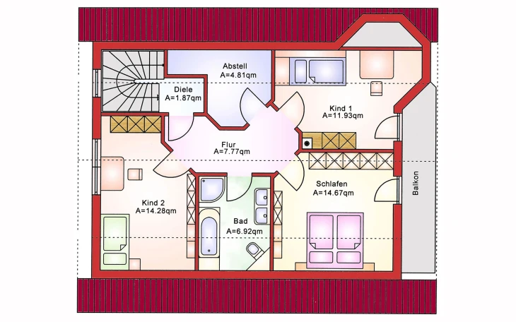 B&S Selbstbau - Musterhaus Komfort BS 134 Dachgeschoss