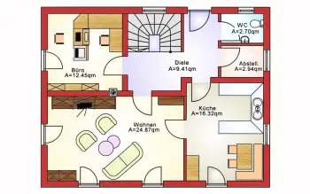 Grundriss Walmdach Einfamilienhaus BS 138 von B&S Selbstbau