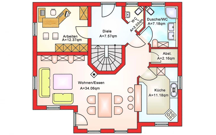 B&S Selbstbau - Musterhaus Einfamilienhaus BS 142 Erdgeschoss