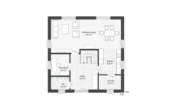 Grundriss Stadtvilla / Villa Diamonds Blankenese von Danhaus