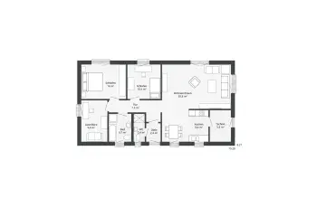 Grundriss Bungalow Diamonds Bornholm von Danhaus