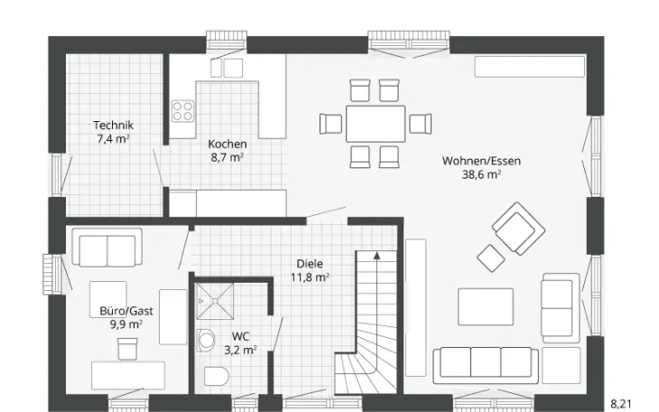 Danhaus - Musterhaus Diamonds Grunewald Erdgeschoss