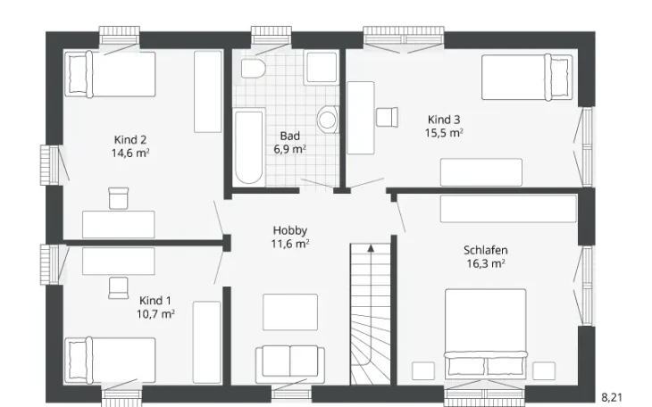 Danhaus - Musterhaus Diamonds Grunewald Obergeschoss