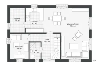 Grundriss Stadtvilla / Villa Diamonds Grunewald von Danhaus