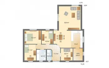 Grundriss Satteldach Seeland von Danhaus