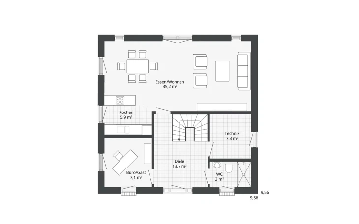 Danhaus - Musterhaus Diamonds Adelby Erdgeschoss