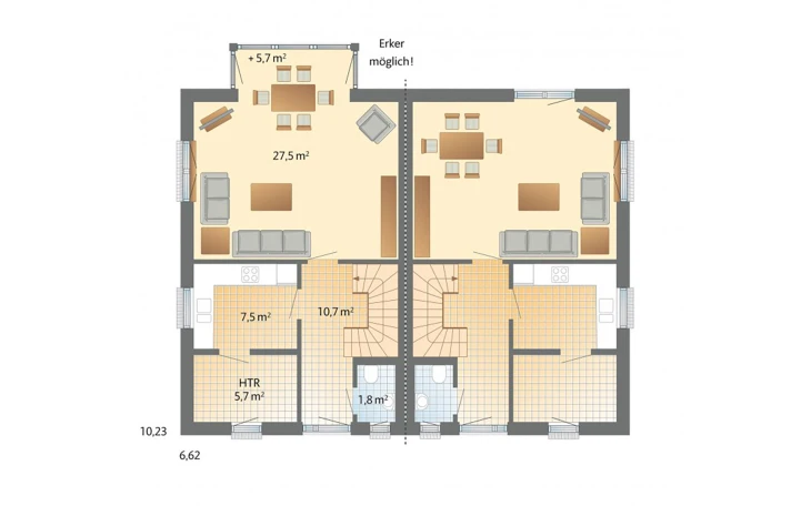 Danhaus - Musterhaus Billund Erdgeschoss