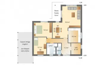 Grundriss Walmdach Mandö von Danhaus