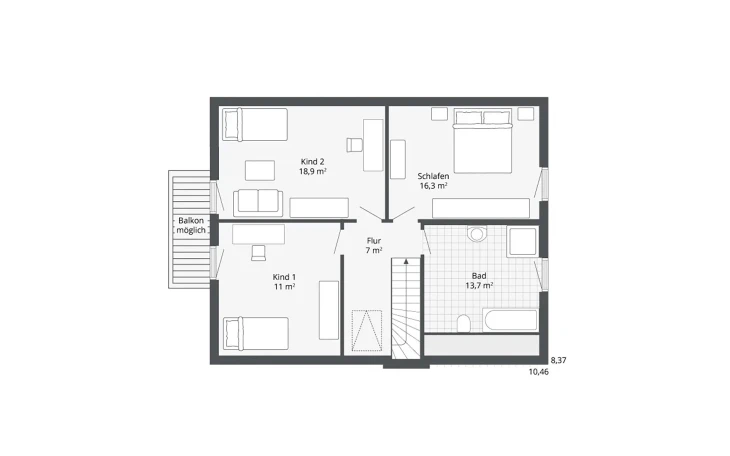 Danhaus - Musterhaus Diamonds Meierwik Dachgeschoss