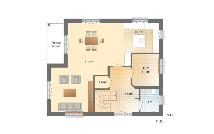 Danhaus - Musterhaus Solitüde Erdgeschoss