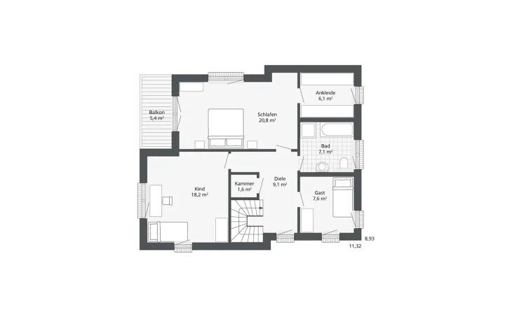 Danhaus - Musterhaus Diamonds Solitüde Obergeschoss