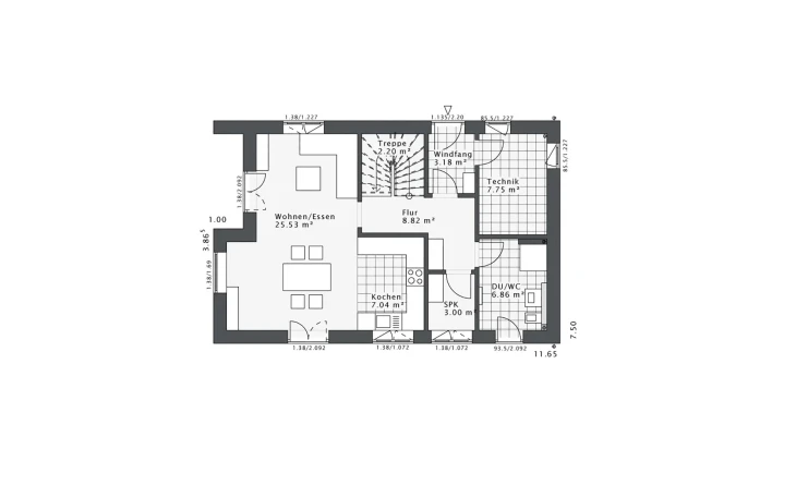 Danhaus - Musterhaus Daylight-E-120 E3 Erdgeschoss
