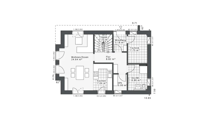 Danhaus - Musterhaus Daylight-E-120 E4 Erdgeschoss