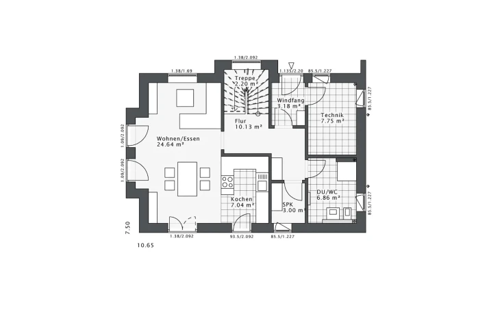 Danhaus - Musterhaus Daylight-E-120 E5 Erdgeschoss