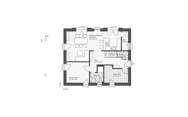Danhaus - Musterhaus Daylight-E-144 E2 Erdgeschoss