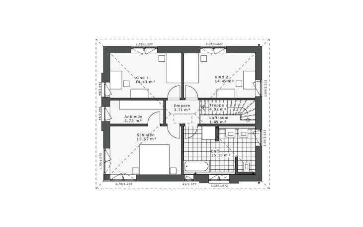 Danhaus - Musterhaus Daylight-E-144 E4 Obergeschoss