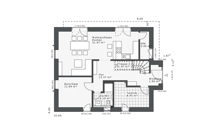 Danhaus - Musterhaus Daylight-E-144 E5 Erdgeschoss
