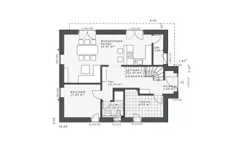 Grundriss Kubushaus Daylight-E-144 E5 von Danhaus