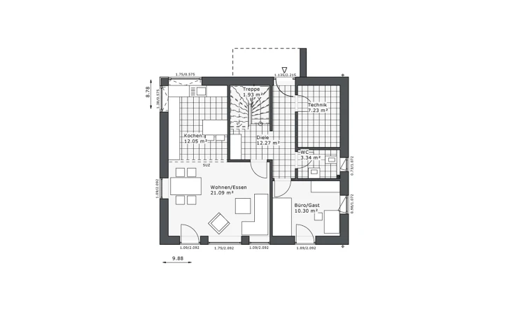 Danhaus - Musterhaus Destiny-136 E1 Erdgeschoss