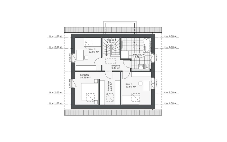 Danhaus - Musterhaus Destiny-136 E1 Obergeschoss
