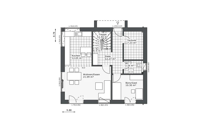 Danhaus - Musterhaus Destiny-136 E2 Erdgeschoss