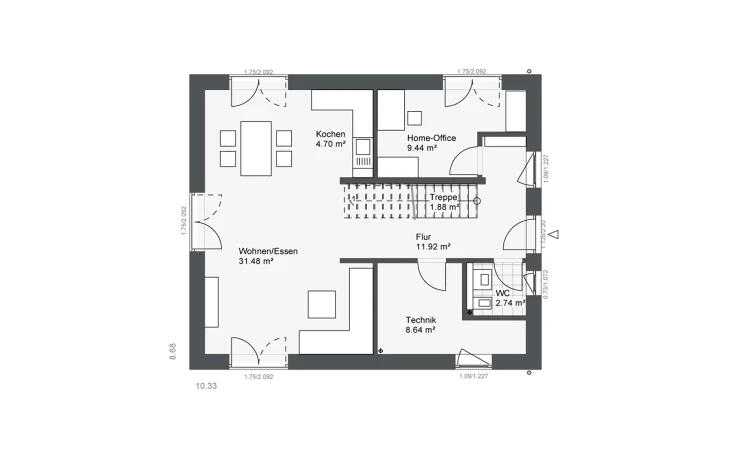 Danhaus - Musterhaus Destiny-140 E1 Erdgeschoss
