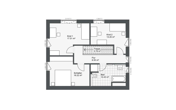 Danhaus - Musterhaus Destiny-140 E2 Obergeschoss