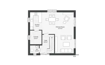 Grundriss Familienhaus Diamonds Malmö von Danhaus