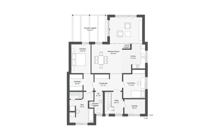 Danhaus - Musterhaus Diamonds Silkeborg Erdgeschoss