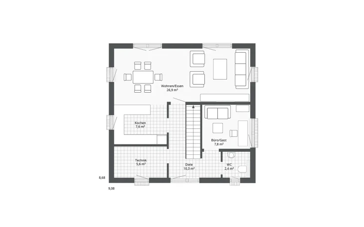 Danhaus - Musterhaus Discovery M Erdgeschoss