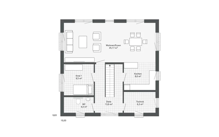 Danhaus - Musterhaus Discovery XL Erdgeschoss