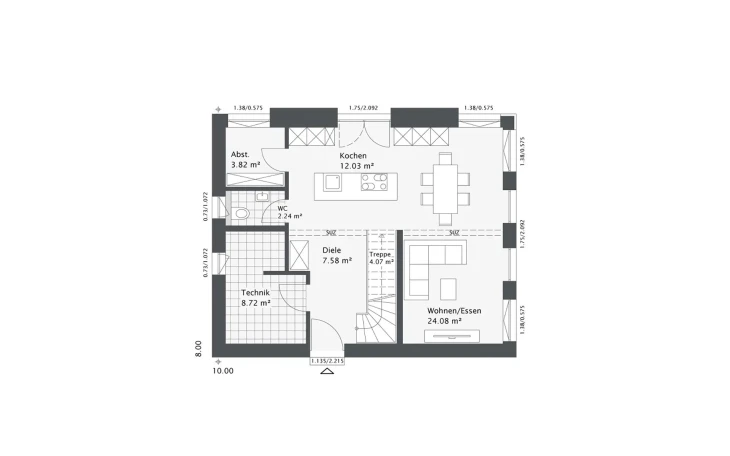 Danhaus - Musterhaus Dreamline-E-123 E3 Erdgeschoss