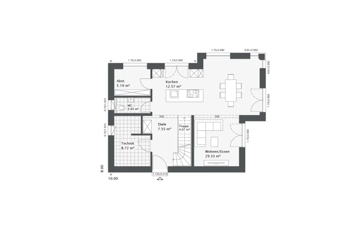 Danhaus - Musterhaus Dreamline-E-123 E4 Erdgeschoss