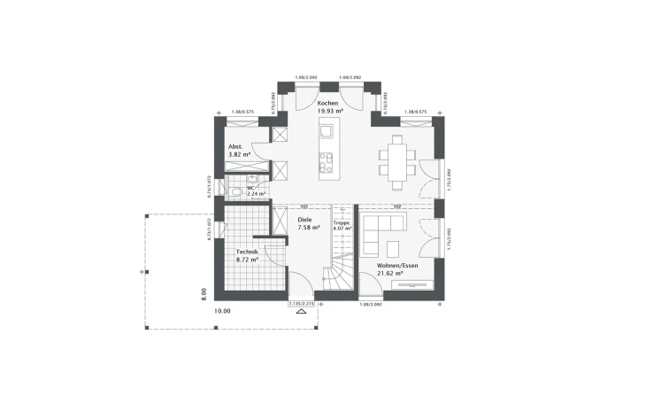 Danhaus - Musterhaus Dreamline-E-123 E5 Erdgeschoss