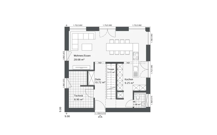 Danhaus - Musterhaus Dreamline-E-125 E3 Erdgeschoss