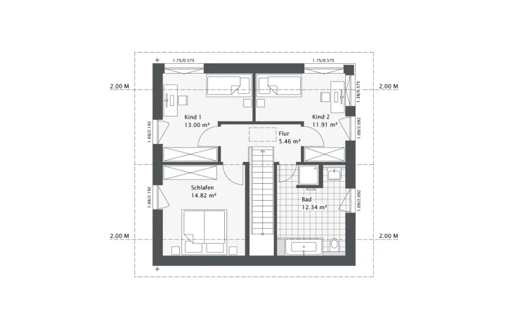 Danhaus - Musterhaus Dreamline-E-125 E3 Obergeschoss
