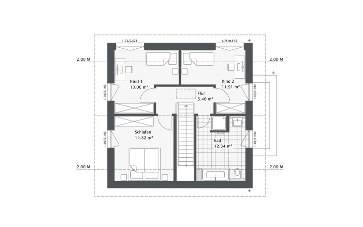 Danhaus - Musterhaus Dreamline-E-125 E4 Obergeschoss