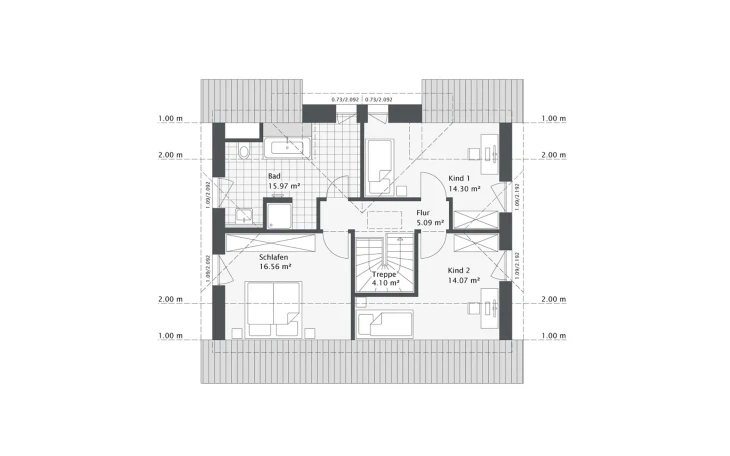 Danhaus - Musterhaus Dreamline-E-138 E1 Obergeschoss